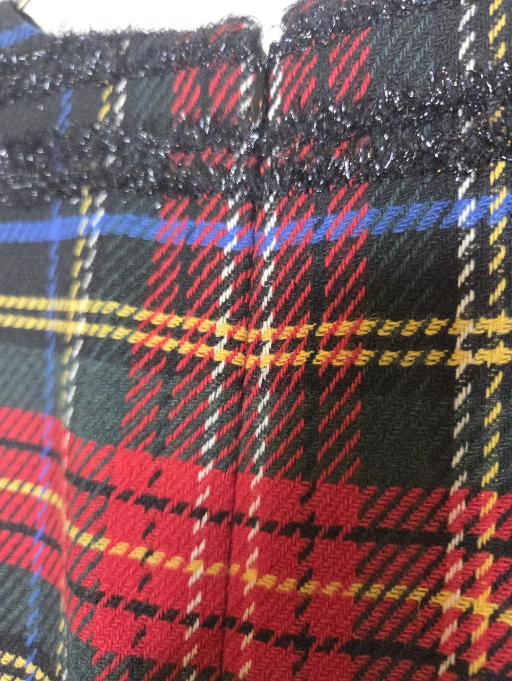 J Crew Stewart Tartan Holiday Plaid Lurex Stripe Shift Dress Size 12 - Picture 4 of 9